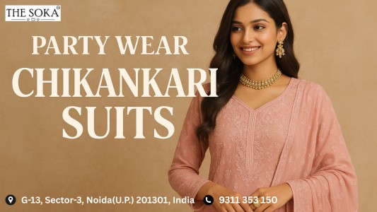 party-wear Chikankari suit