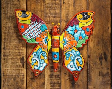 Colorful Butterfly Talavera for Home and Garden Charm
