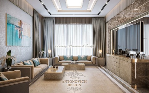 Стильная гостиная от Luxury Antonovich Design