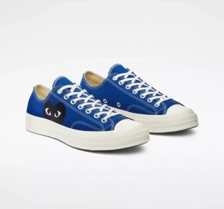 Comme Des Garcons Black Heart Blue Low Top Sneakers